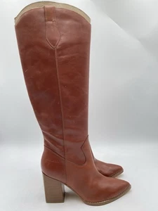 Nine West Women's Bromwel Block Heel Boots Dark Natural Brown Size 8M - Picture 1 of 6