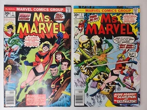 Marvel Comics MS. MARVEL #1 & #2 1977 Origin Story Vintage Marvel Comics Gruppe - Bild 1 von 17