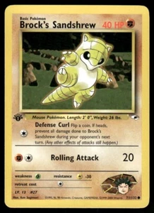 Pokemon Tcg WOTC NM Brock's Sandshrew [1st Edition] #71 Gym Heroes - Picture 1 of 2