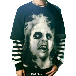 Rare Beetlejuice 1st Movie Sweatshirt w/Stripes Just in Time for 2nd Movie NWT - Picture 1 of 8