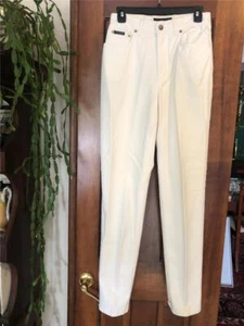 Vintage ESCADA SPORT Women’s Cotton Hi Rise Tapered Pants Sz 38 US 4 Italy White - Picture 1 of 9