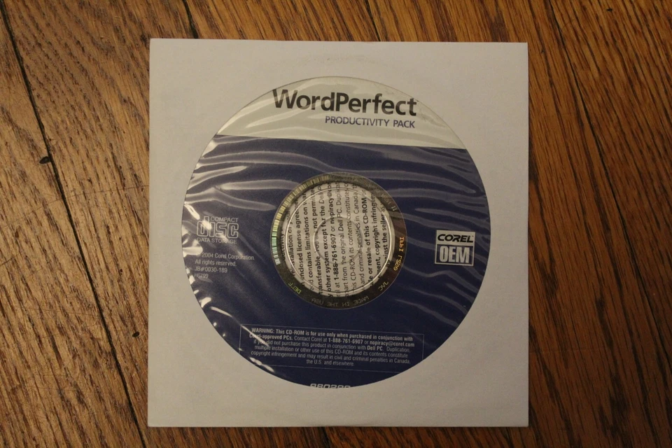 WordPerfect Productivity Pack 2004 CD-ROM, Corel OEM (Sealed) - Image 1 of 1
