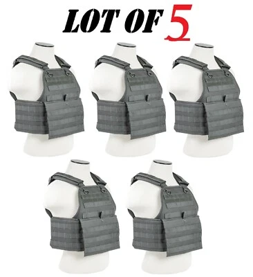 Lot of 5 Heavy Duty Executive Tactical Plate Carrier MOLLE M-2XL Adjustable - Image 1 of 4
