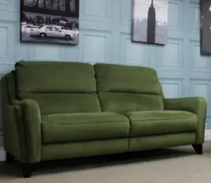 PARKER KNOLL PORTLAND STATIC LARGE 2 SEATER SOFA, PLUSH EVERGREEN FABRIC - Picture 1 of 6
