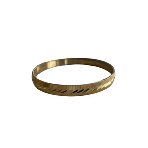 Monet Vintage Gold Plated Bangle Bracelet Yellow Polished Womens Jewelry Silver - Picture 1 of 11