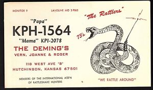 CARTE RADIO QSL QS0 "Pic of The Rattlers/Papa/Maman/We Rattle Around", (Q1685)