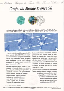 Philatelistisches Dokument 1. Tag 39- 1998 Weltmeisterschaft Frankreich 98 - Bild 1 von 1