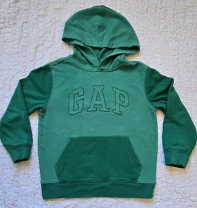 GAP kids Jade Green Hooded Sweatshirt GAP Logo Size S ( 6/7 ) Pockets - Picture 1 of 4