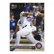 2021 Topps NOW Card 557 JAVIER BAEZ Walk-Off Hit Seals Win Chicago Cubs