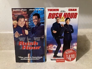 Rush Hour 1 & 2 VHS Bundle Tested Jackie Chan Chris Tucker - Picture 1 of 10