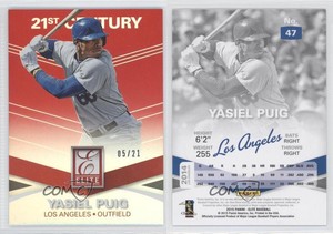 2015 Panini Elite 21st Century Red /21 Yasiel Puig #47
