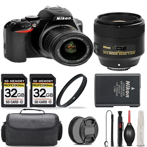 Nikon D3500 Camera with 18-55mm Lens + 85mm Lens +UV Filter + 64GB & More! - Picture 1 of 4