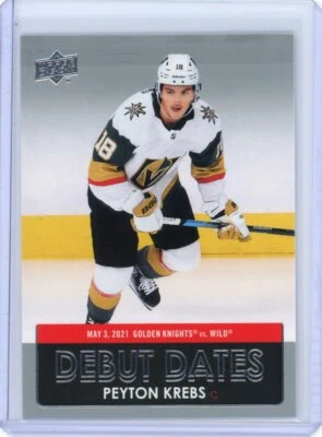 2021-22 Upper Deck Peyton Krebs Rookie Debut Dates Insert - Vegas Golden Knights - Image 1 of 2