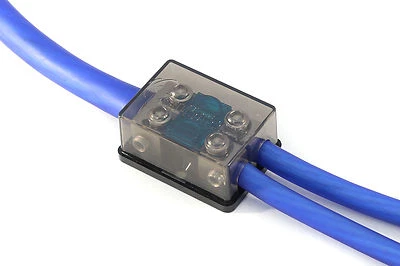 KnuKonceptz Bassik 2 Way 0 Gauge to 4 / 8 Gauge Mini ANL Fuse Block w Fuses - Image 1 of 4