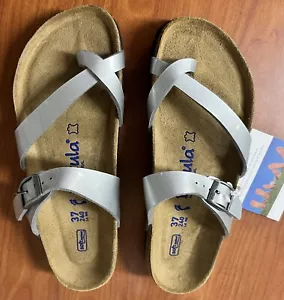Sandali Betula Birkenstock Mia Toe Loop Sliver taglia 6 EU taglia 37 nuovi senza scatola - Foto 1 di 11