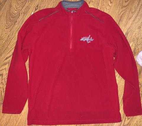 Antigua Washington Capitals Mens 1/4 Pullover Sweater Large Cover