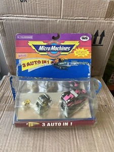 Micro Machines Blister 3 Autos in 1 #3 großes Auto schwarz und rosa Galob offen - Bild 1 von 3