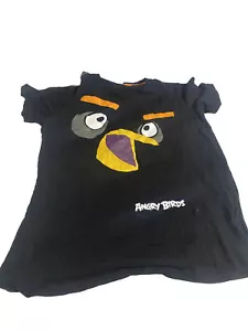 Black Angry Birds T-shirt - Size 16 - H: 170cm Chest: 86cm - Cotton - Free Post - Picture 1 of 4