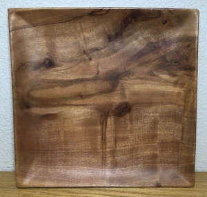 Kamani Wood Square Serving Tray 10" x 10" Wooden Plate Made in Philippines - Picture 1 of 4