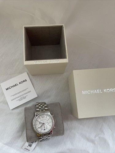 Orologio da donna MICHAEL KORS MK5981 quadrante argento originale omaggio S&H