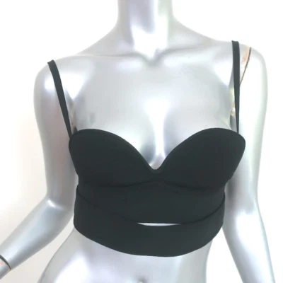 Top corto Burberry Cutout negro tejido elástico talla pequeña NUEVO Foto 1 de 4