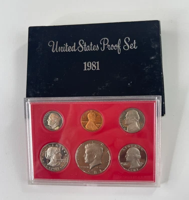 1981 US Mint Proof Set – Original Box Kennedy Half Susan B Anthony Dollar - Image 1 of 2