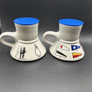 Signal Flaggen / keine Kaffeetassen NoTip Porzellan Bootfahren Segeln Maritim 2 Stück - Bild 1 von 9