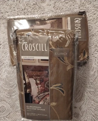 Lote de 2 FUNSAS ALMOHADA CROSCILL Orleans bordadas Euro talla a 26" X 26" NUEVO Foto 1 de 4