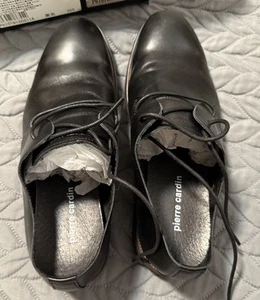 Pierre Cardin Men Black Leather Lace Up Dress Shoes Sz 255 - Picture 1 of 9