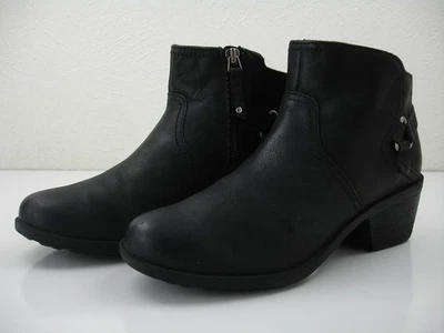 Mujer Talla 8.5 M Teva Foxy Negro Impermeable Cuero Botines Cremallera Lateral Botines Foto 1 de 4