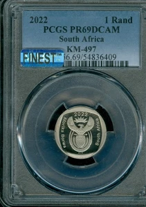 2022 SOUTH AFRICA 1 RAND PCGS PR69 DCAM MAC FINEST SPOTLESS 3,0000 MINTED - Picture 1 of 2