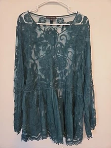 Lane Bryant bestickt Netz Babydoll Top Korsar Größe 18 20 - Bild 1 von 6