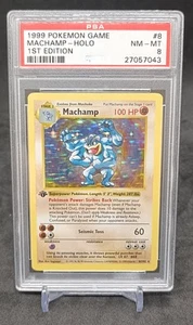 Pokemon Card Machamp 8/102 Shadowless Holo Foil Base Set PSA 8 NM-MT - Picture 1 of 2