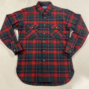 Vtg Pendleton Red Plaid Kilgore Tartan Pure Virgin Wool Flannel Mens M USA - Picture 1 of 7