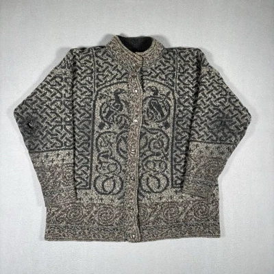 Винтажный женский кардиган Harley of Scotland XLarge серый Loving Doves шерсть мериноса - Изображение 1 из 4