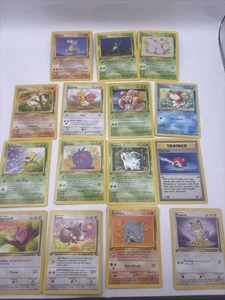 1. Edition fast KOMPLETT Pokemon Dschungel 15 Karten Common Set/64 ohne Pikachu Karte - Bild 1 von 8