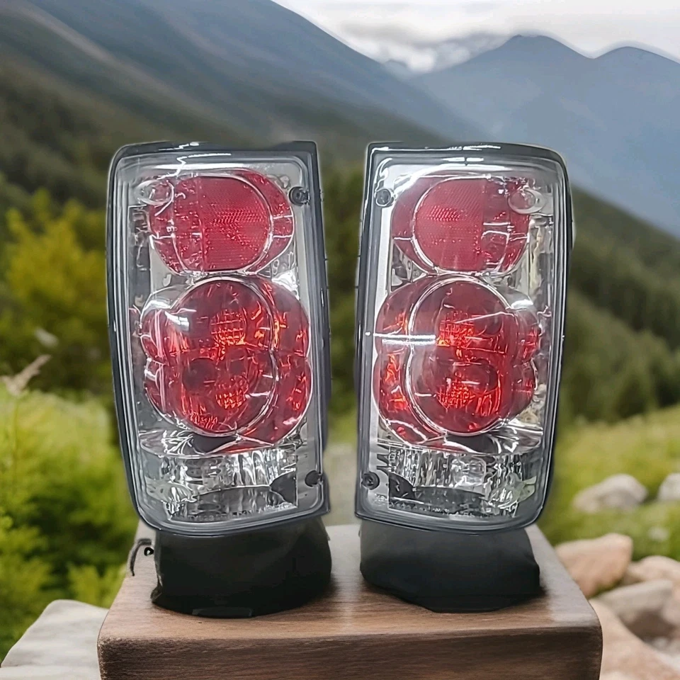 For 1989-1995 Toyota Pickup SR5/DLX/RN02/Base Chrome/Red Clear Brake Tail Lights - Image 1 of 4