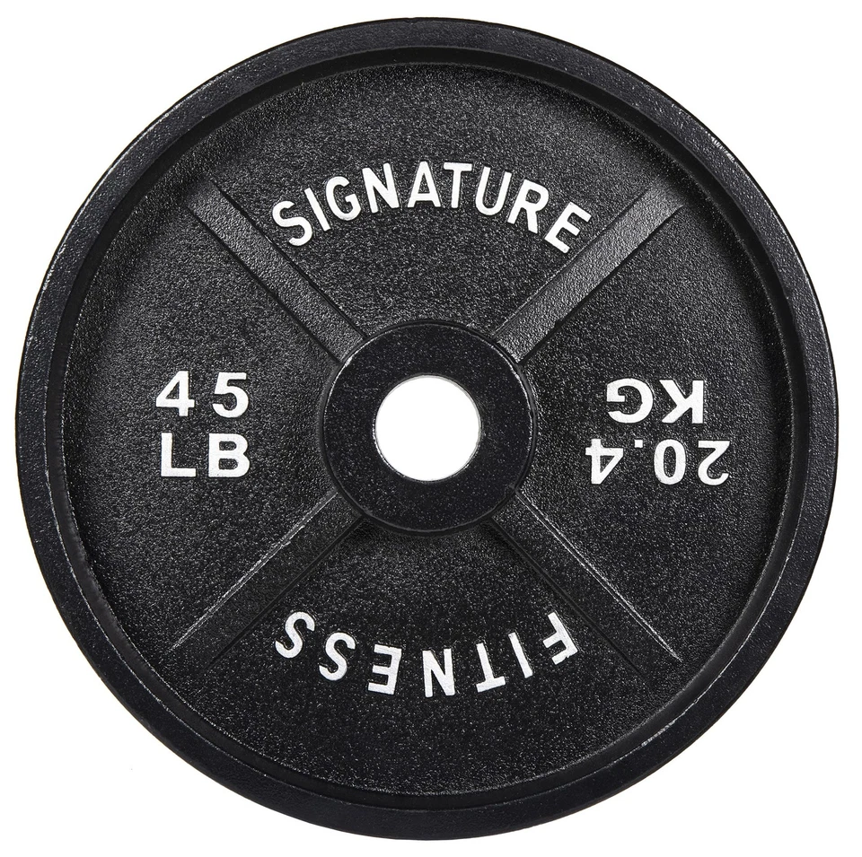Signature Fitness Deep Dish 2inch Olympic Cast Iron Weight Plates With E-coating