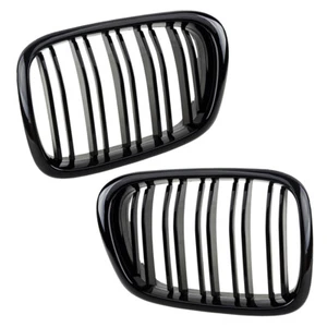 Gloss Black Front Bumper Kidney Grille Grill Fit For BMW E39 528i 530i 540i/ - Picture 1 of 6