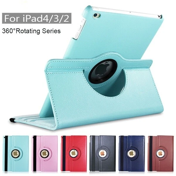 For Apple iPad 2 3 4 Smart Cover 360º Rotating PU Leather Folio Cover Stand Case - Image 1 of 1