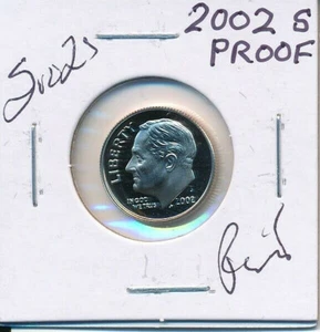 2002 S U.S. ROOSEVELT DIME TEN CENT PROOF BU COIN WORTH GETTING GRADED L@@K! - Picture 1 of 2