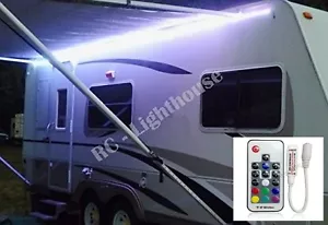 Premium RV LED Awning Light Set -w/ RF Remote control 17 key RGB+W 14' 5050 - Picture 1 of 12