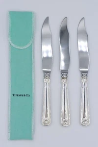 Sterling Silver TIFFANY & CO. 3 Fish Knives ORIGINAL Anti Tarnish Flatware Pouch - Picture 1 of 6