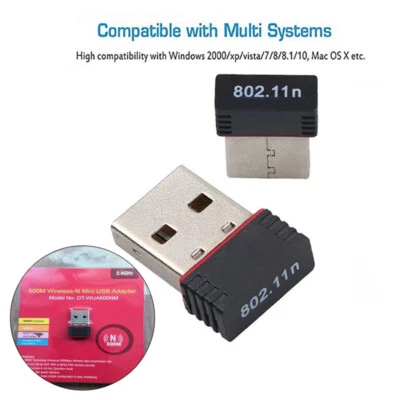 Card 2Pcs Mini Signal Network USB Wireless Network Receiver WiFi 150M  Computer - Image 1 of 4