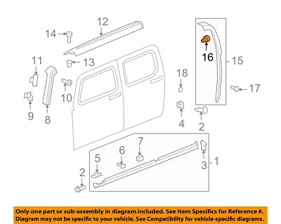 GM OEM 09-10 H3T Cab Exterior Trim-Rear Molding Clip 11562333 - Image 1 of 2