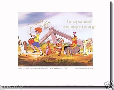 Autógrafo original 11x14 em ouro Walt Disney Winnie the Pooh Christopher Robin  - Imagem 1 de 3