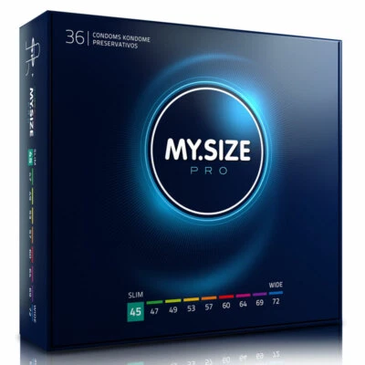 Condones My Size PRO * 45 mm de ancho * Caja de tacto natural transparente más pequeño 36 Foto 1 de 4