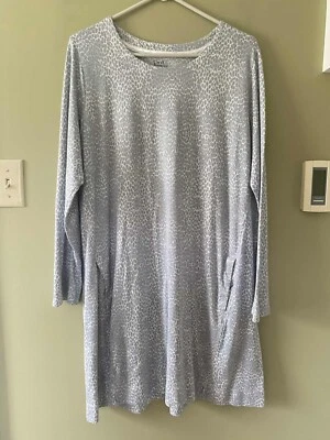 Croft & Barrow Intimates Sleepwear Dress Nightgown Pajama Gray Animal Print XL - Image 1 of 4