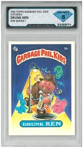Garbage Pail Kids Drunk Ken 1985 #9B serie 1 💎 DSG 8 casi nuevo/como nuevo - Imagen 1 de 2
