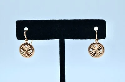 Pendientes colgantes de oro rosa de 14k de 5,7 gramos Foto 1 de 4